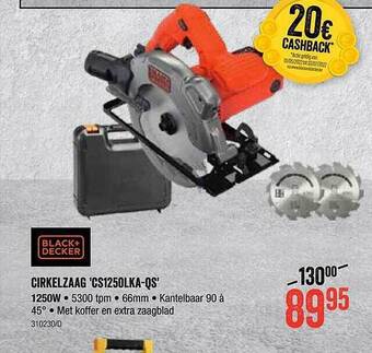 HandyHome Cirkelzaag 'cs1250lka-qs' Black+decker aanbieding