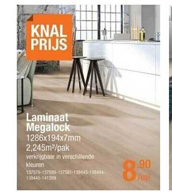 Cevo Laminaat Megalock 1286x194x7mm aanbieding