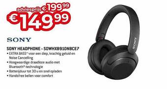 Exellent Sony Headphone - Sowhxb910nbce7 aanbieding