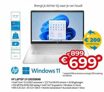 Exellent Hp Laptop 17-cn0098nb aanbieding