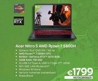 CompuDeals Acer Nitro 5 Amd Ryzen 7 5800h aanbieding