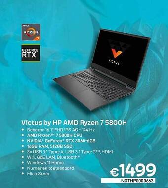 CompuDeals Victus By Hp Amd Ryzen 7 5800h aanbieding