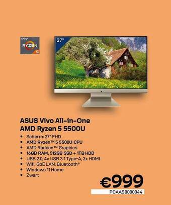 CompuDeals Asus Vivo Allinone Amd Ryzen 5 5500u aanbieding