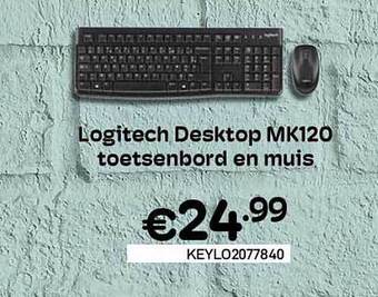 CompuDeals Logitech Desktop Mk120 Toetsenbord En Muis aanbieding