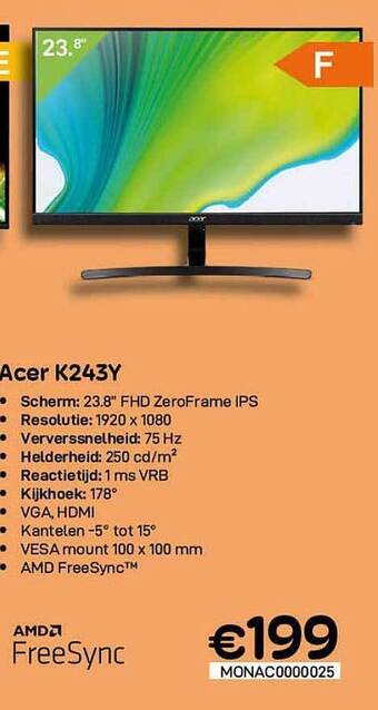 CompuDeals Acer K243y aanbieding
