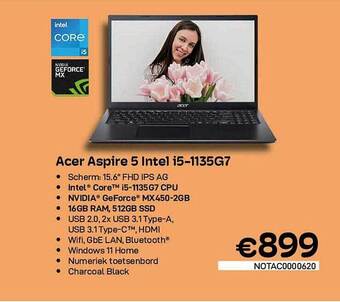 CompuDeals Acer Aspire 5 Intel I5-1135g7 aanbieding