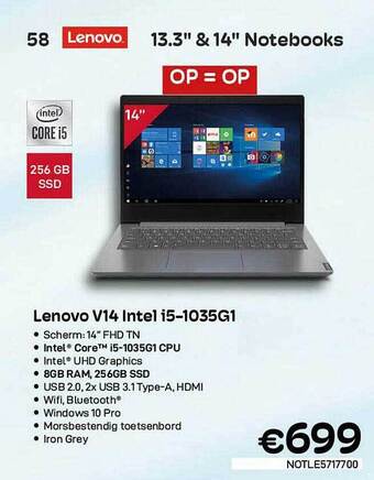 CompuDeals Lenovo V14 Intel I51035g1 aanbieding