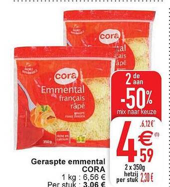 Cora Geraspte Emmental aanbieding