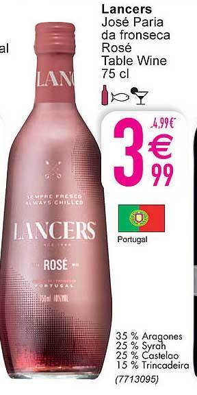 Cora Lancers José Paria Da Fronseca Rosé Table Wine aanbieding