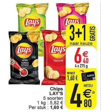 Cora Chips Lay's aanbieding