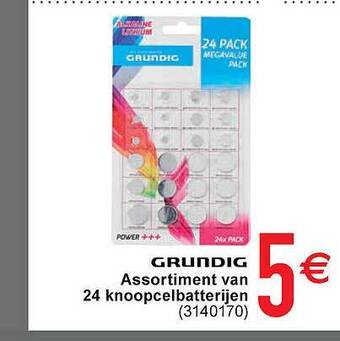 Cora Grundig Assortiment Van 24 Knoopcelbatterijen aanbieding