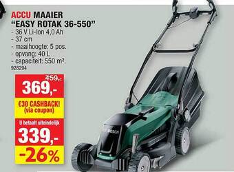 Hubo Accu Maaier aanbieding