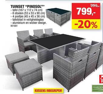 Hubo Tuinset Pinosol aanbieding