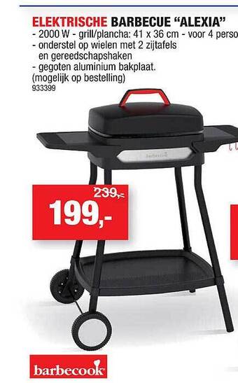 Hubo Elektrische Barbecue Alexia aanbieding
