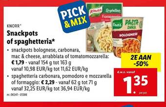 Lidl Snackpots Of Spaghetteria aanbieding