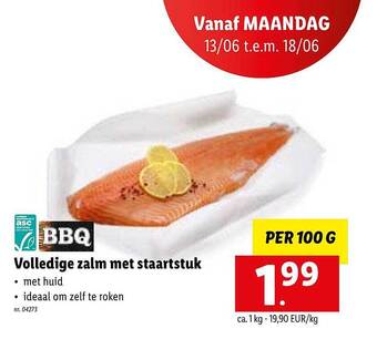Lidl Volledige Zalm Met Staartstuk aanbieding