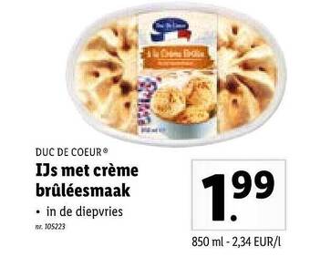 Lidl Ijs Met Crème Brûléesmaak aanbieding