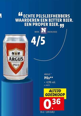 Lidl Argus Pils aanbieding