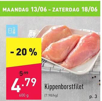 ALDI Kippenborstfilet aanbieding