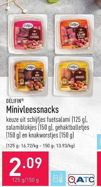 ALDI Délifin Minivleessnacks aanbieding