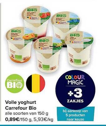 Carrefour Volle Yoghurt Carrefour Bio aanbieding
