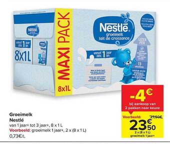 Carrefour Groeimelk Nestlé aanbieding