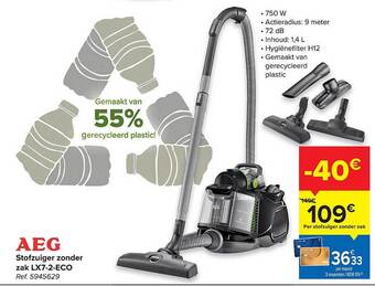 Carrefour Aeg Stofzuiger Zonder Zak aanbieding