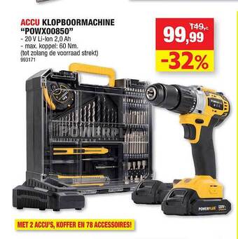 Hubo Accu Klopboormachine aanbieding