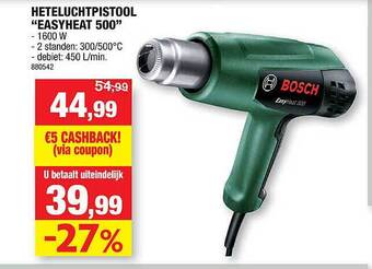 Hubo Heteluchtpistool Easyheat 500 aanbieding