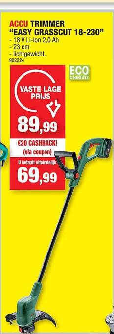 Hubo Accu Trimmer Easy Grasscut 18-230 aanbieding