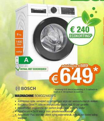 Expert Bosch Wasmachine Bowgg24405fg aanbieding