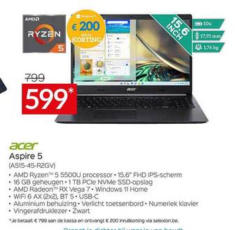 Selexion Acer Aspire 5 aanbieding