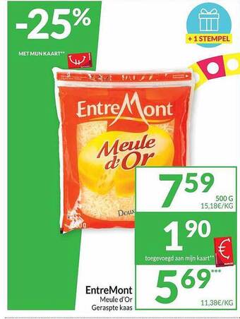 Intermarché Entremont Meule D'or Geraspte Kaas aanbieding
