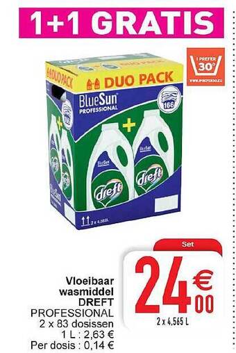 Cora Vloeibaar Wasmiddel Dreft aanbieding
