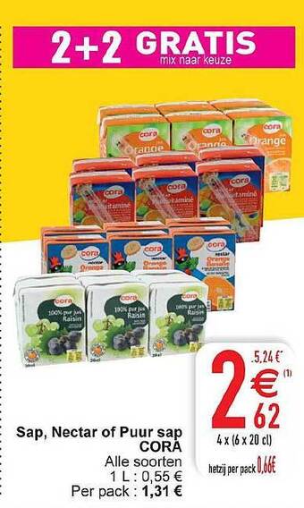 Cora Sap, Nectar Of Puur Sap aanbieding