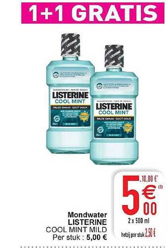 Cora Mondwater Listerine aanbieding