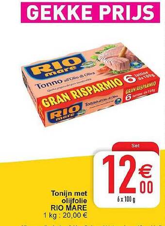 Cora Tonijn Met Olijfolie Rio Mare aanbieding