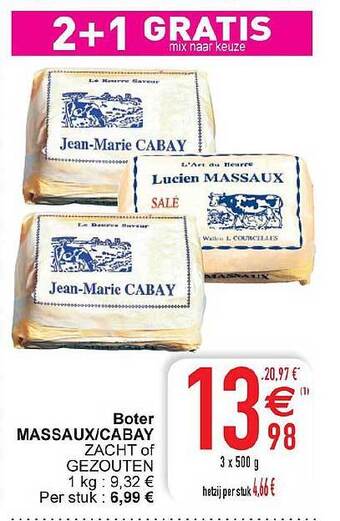 Cora Boter Massaux-cabay aanbieding