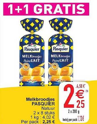 Cora Melkbroodjes Pasquier aanbieding