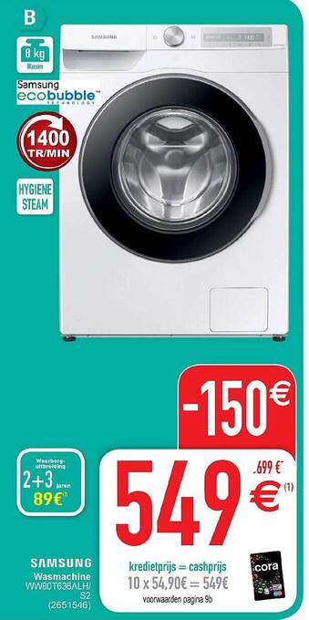 Cora Samsung Wasmachine aanbieding