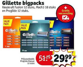 Kruidvat Gillette Bigpacks aanbieding
