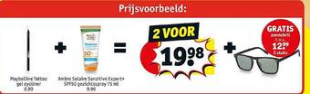 Kruidvat Maybelline Tatto Gel Eyeliner Ambre Solaire Sensitive Expert+ Spf50 Gezichtsspray aanbieding