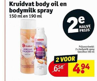 Kruidvat Kruidvat Body Oil En Bodymilk Spray aanbieding