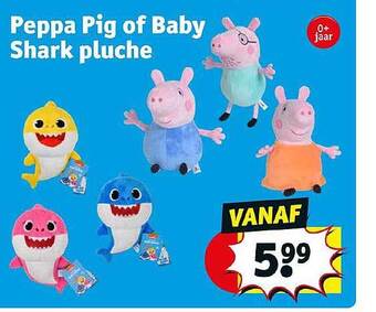 Kruidvat Peppa Pig Of Baby Shark Pluche aanbieding
