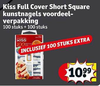 Kruidvat Kiss Full Cover Short Square Kunstnagels Voordeel-verpakking aanbieding