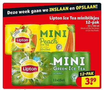 Kruidvat Lipton Ice Tea Miniblikjes 12-pak aanbieding