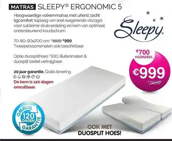 Sleepworld Matras Sleepy Ergonomic 5 aanbieding