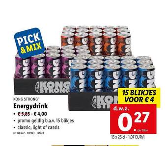 Lidl Kong Strong Energydrink aanbieding