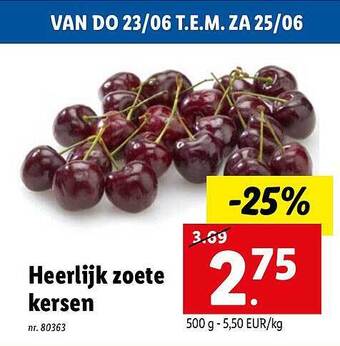 Lidl Heerlijk Zoete Kersen aanbieding