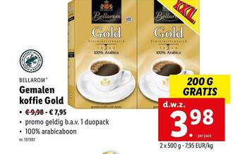 Lidl Bellarom Gemalen Koffie Gold aanbieding